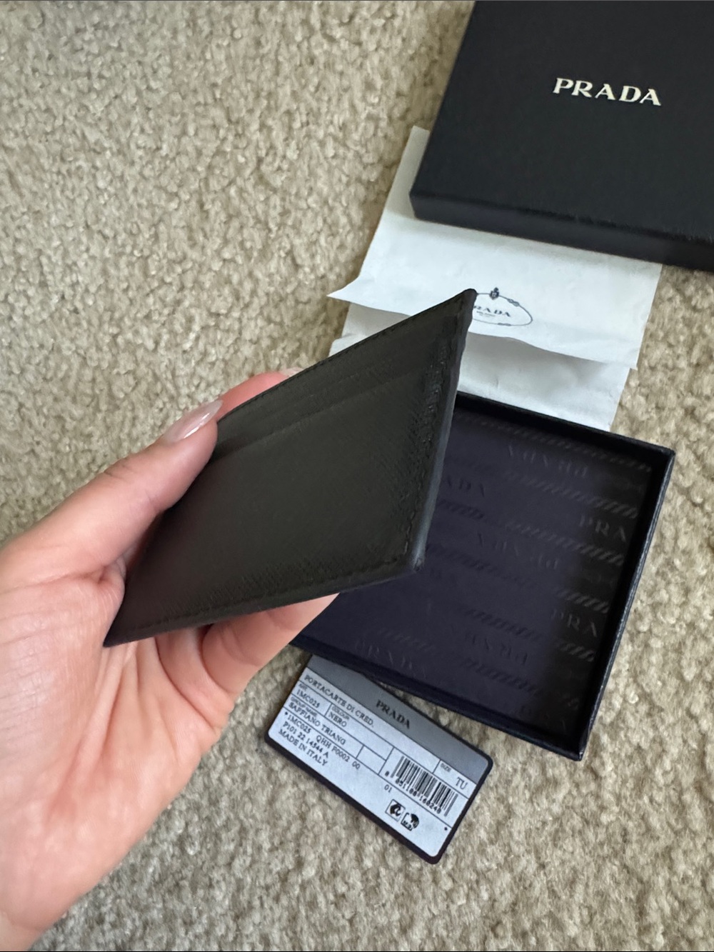 Prada Saffiano Leather card holder black - Picture 9 of 15